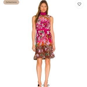 Saloni fleur short dress in Plum Orchid size 2 NWT